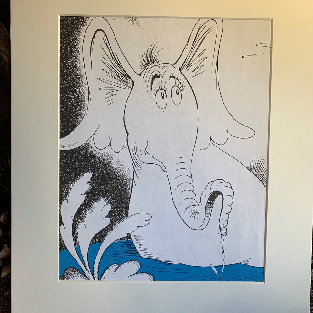 DR.SEUSS PRINT 1982-8"x11" matted to 11"x14" NEW! Ready to be framed